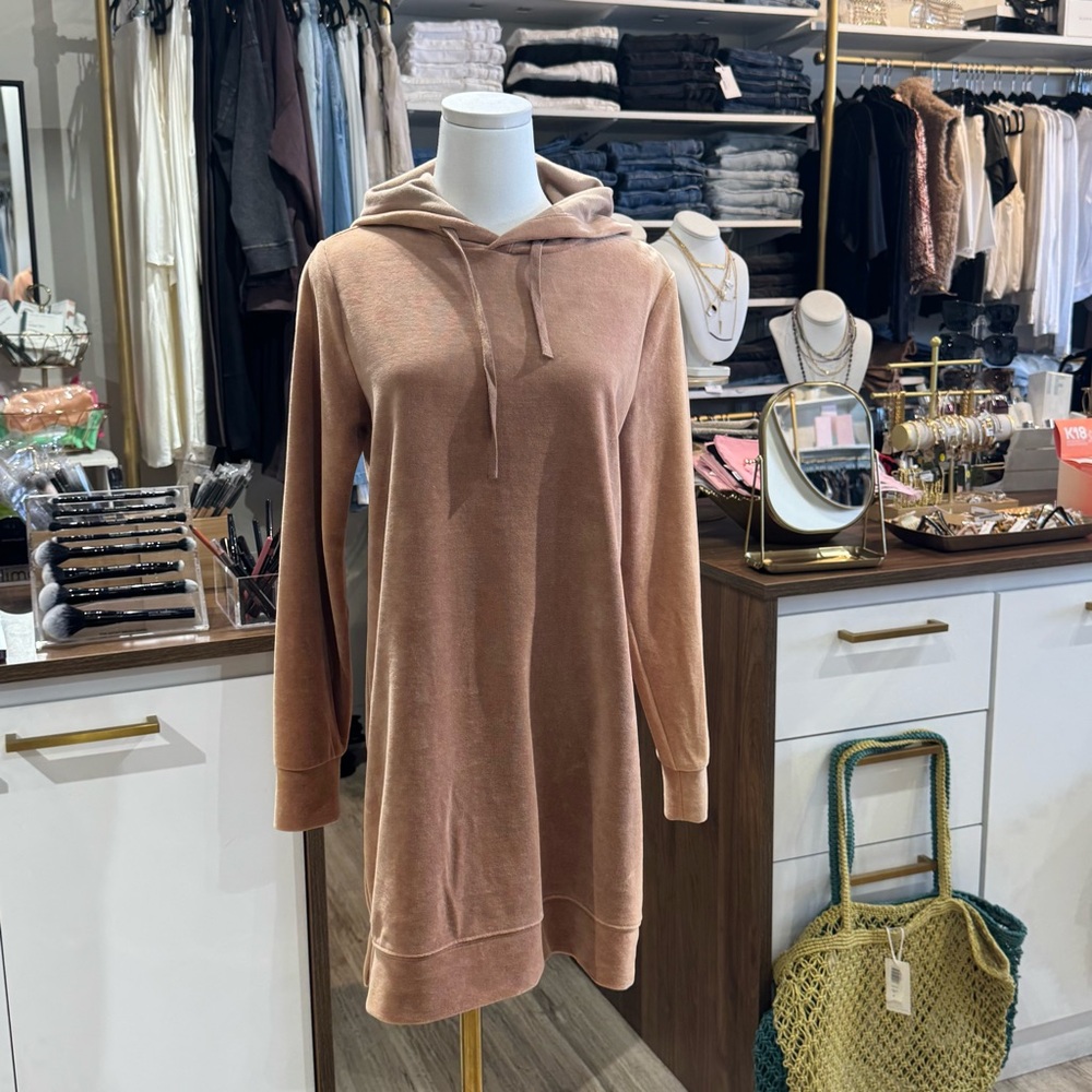 Z Supply Women's Brown Hooded Sweater Dress